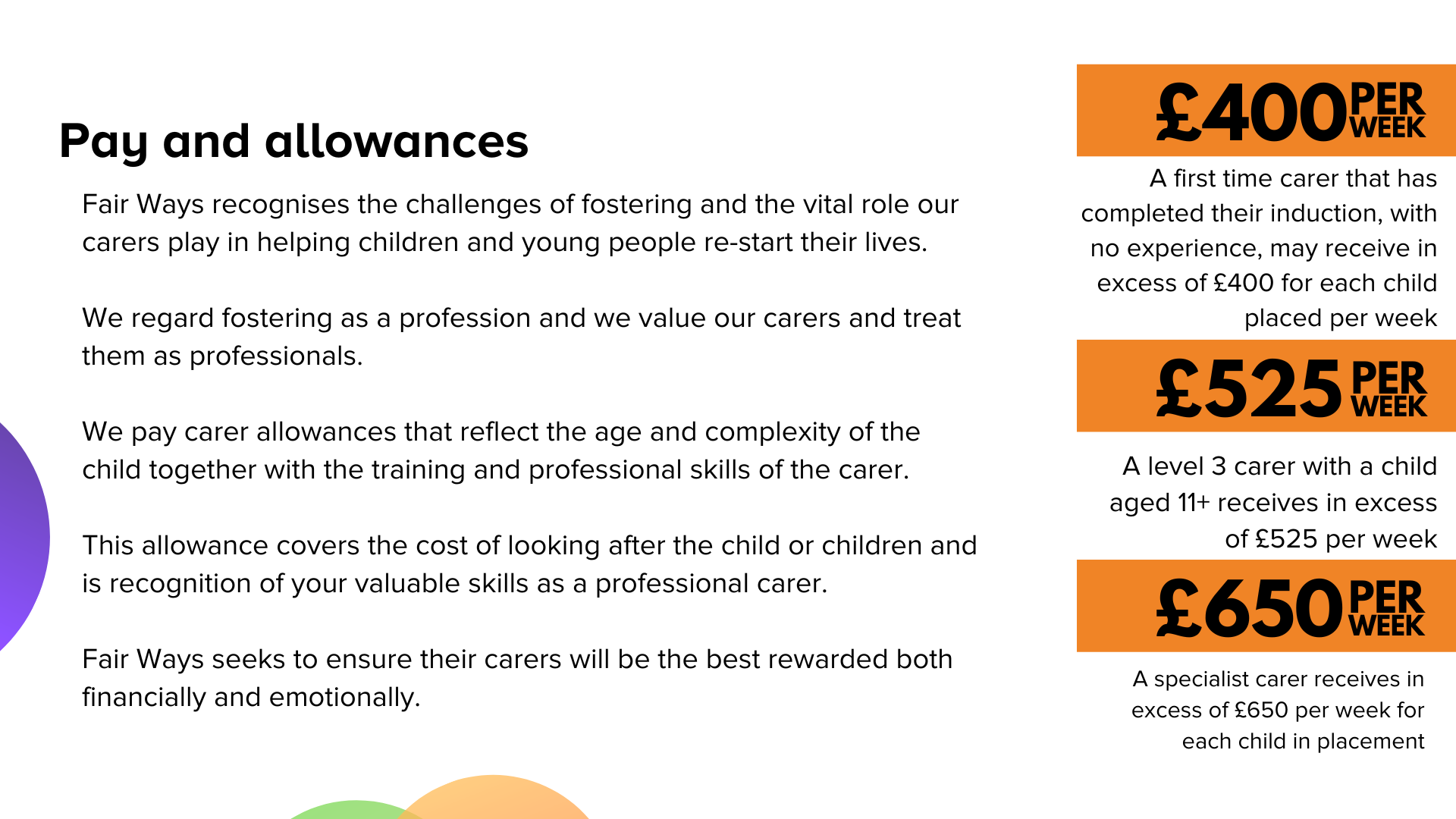 foster carer pay level examples